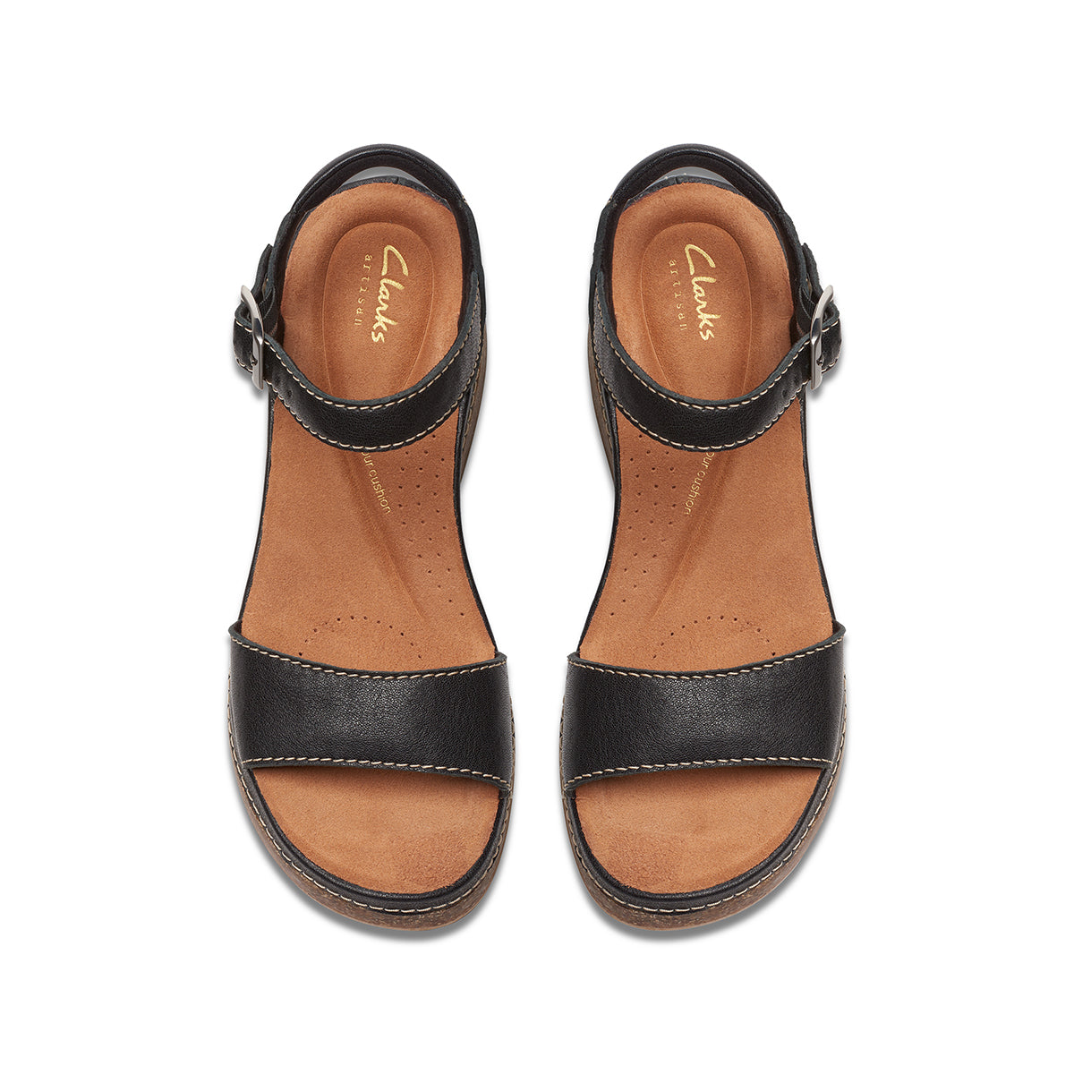 Clarks Kassanda Lily Women's Wedge Sandal – Black Leather
