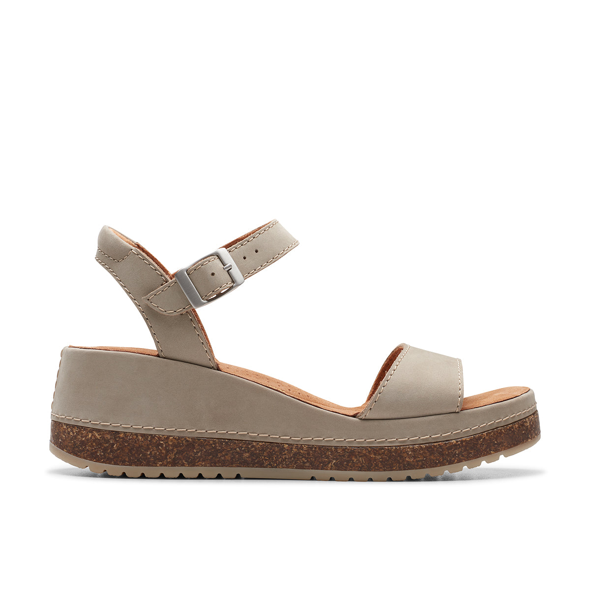 Clarks Kassanda Lily Women's Wedge Sandal – Stone Nubuck