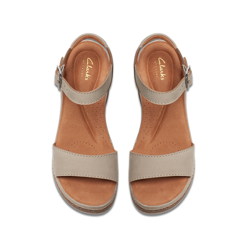 Clarks Kassanda Lily Women's Wedge Sandal – Stone Nubuck