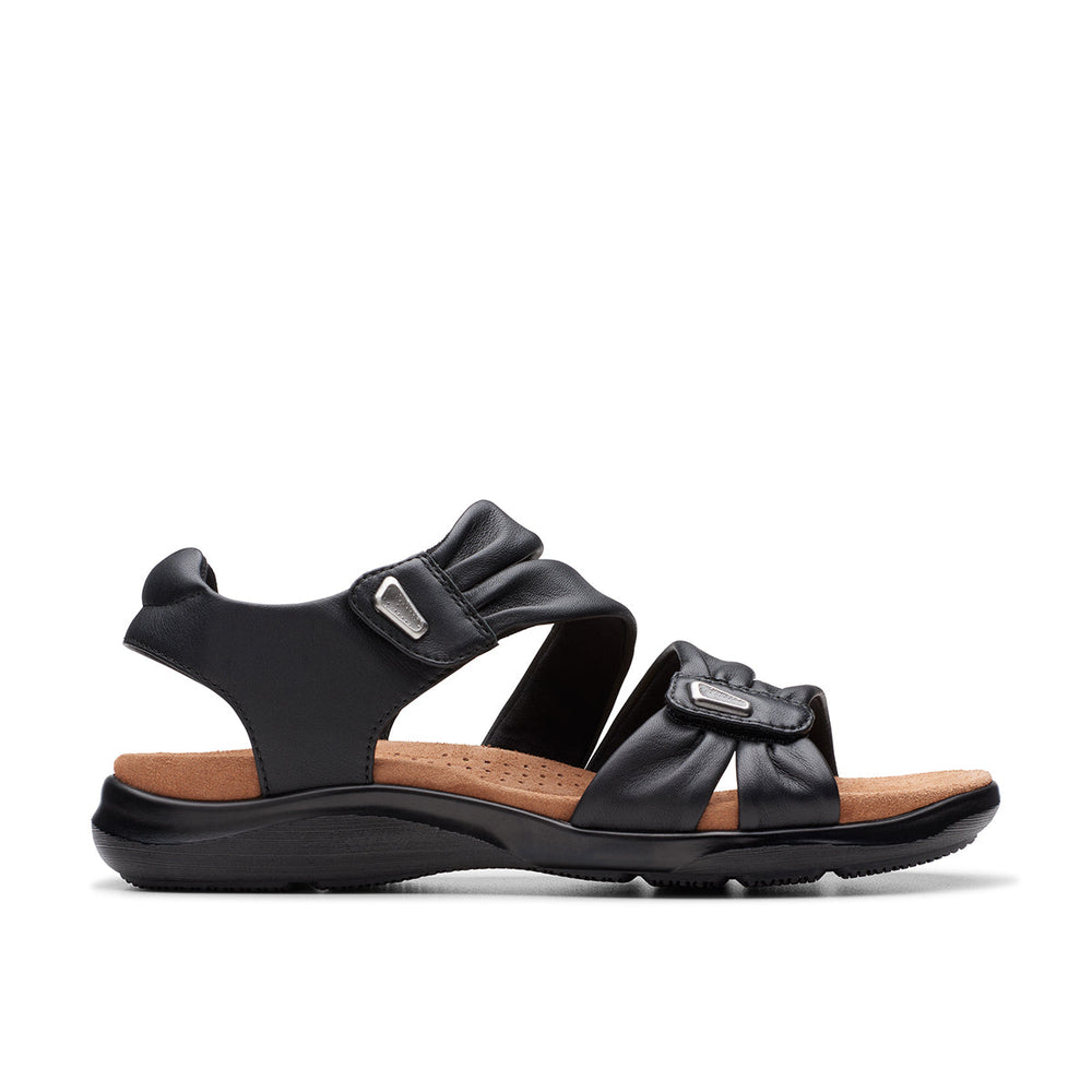 Clarks Women's Kitly Ave Flat Sandal – Black