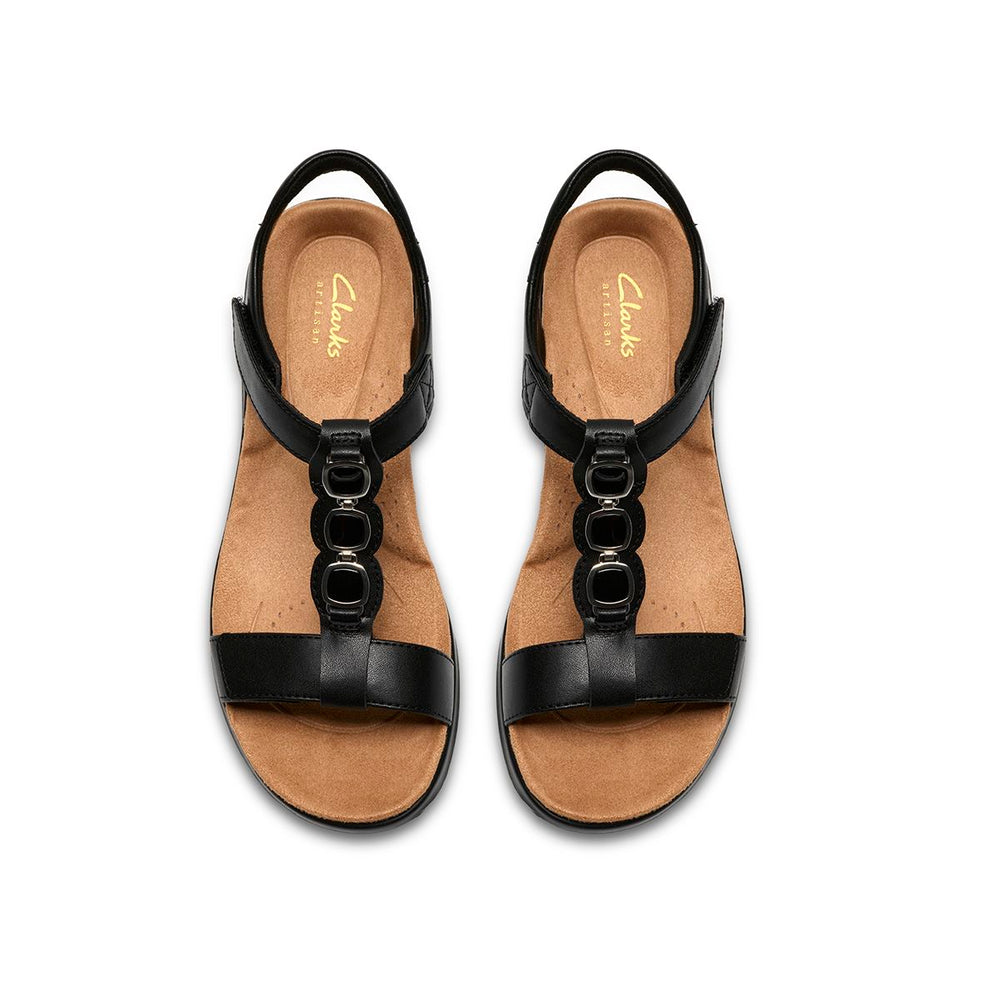 Clarks Women's Kitly Gem Flat Sandal – Black