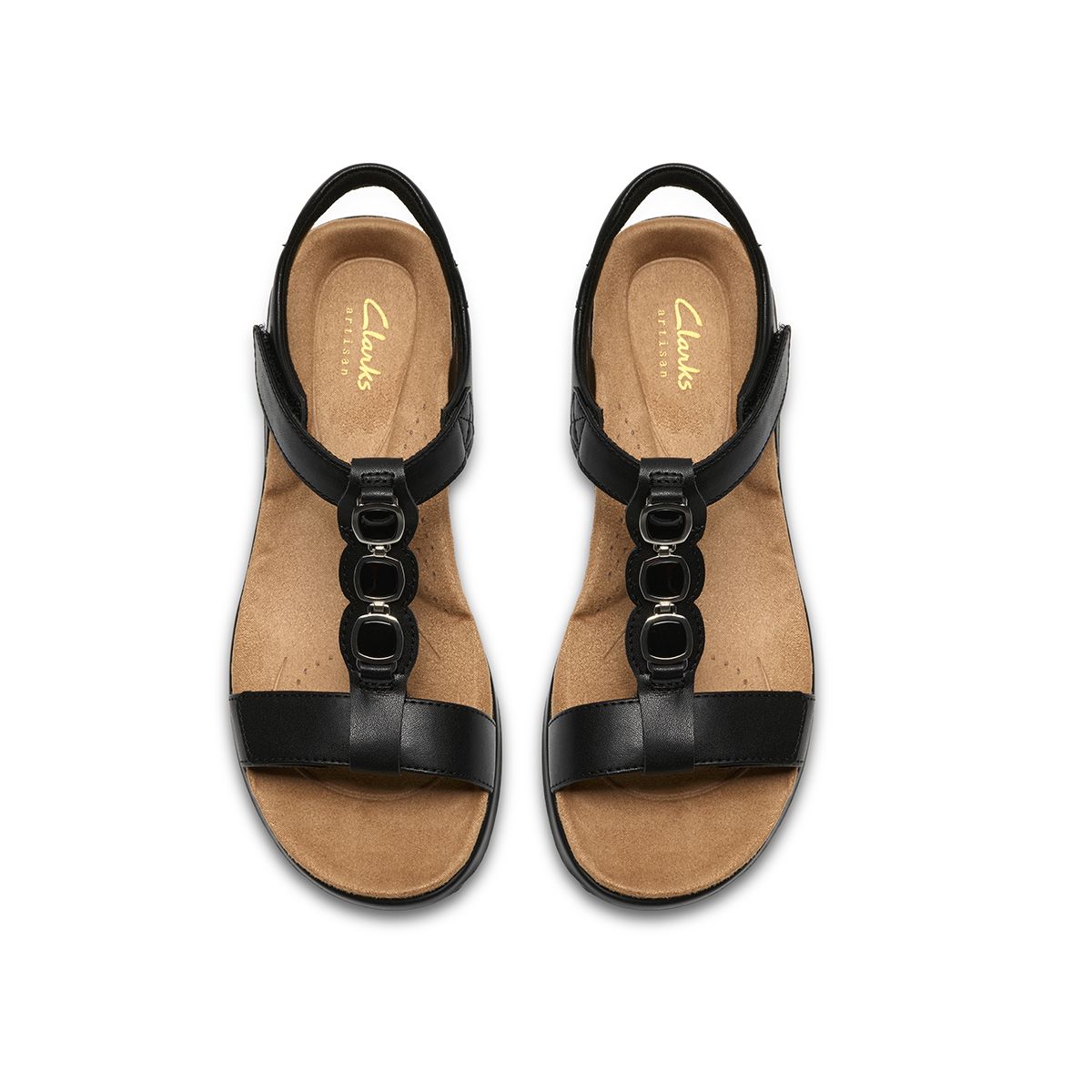 Clarks Women's Kitly Gem Flat Sandal – Black
