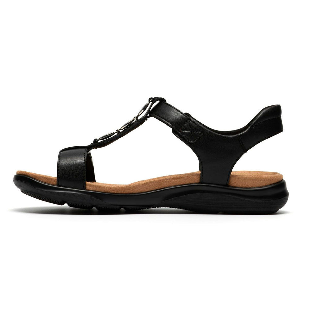 Clarks Women's Kitly Gem Flat Sandal – Black