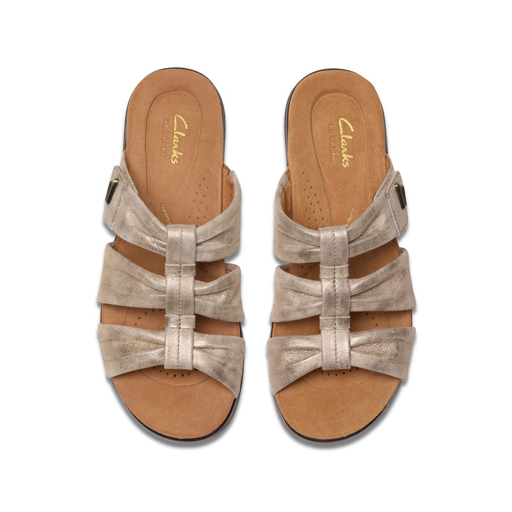 Clarks Women's Kitly Slide Sandal – Metallic
