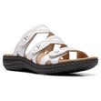 Clarks Laurieann Ayla Women's Flat Sandals in White, comfortable summer shoes. Style #26171251
