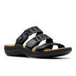 Clarks Laurieann Hope Women's Sandal in Black strappy Velcro sandals. Style #26181694