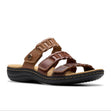 Clarks Laurieann Hope Women's Sandal in Brown,Strappy velcro closure sandals. Style #26181695