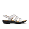 Clarks Laurieann Ivy Women's Sandals in White, Strappy velcro closure comfortable summer shoes, Style #26181701