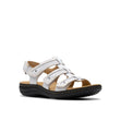 Clarks Laurieann Ivy Women's Sandals in White, Strappy velcro closure comfortable summer shoes, Style #26181701