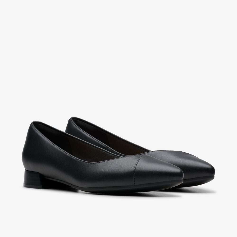 Clarks Natalyn Wish Plum Women's Leather Ballerina Flats in Black