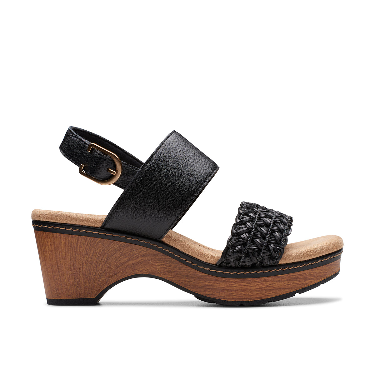 Clarks Seannah Step Women's Block Heel Sandal in Black