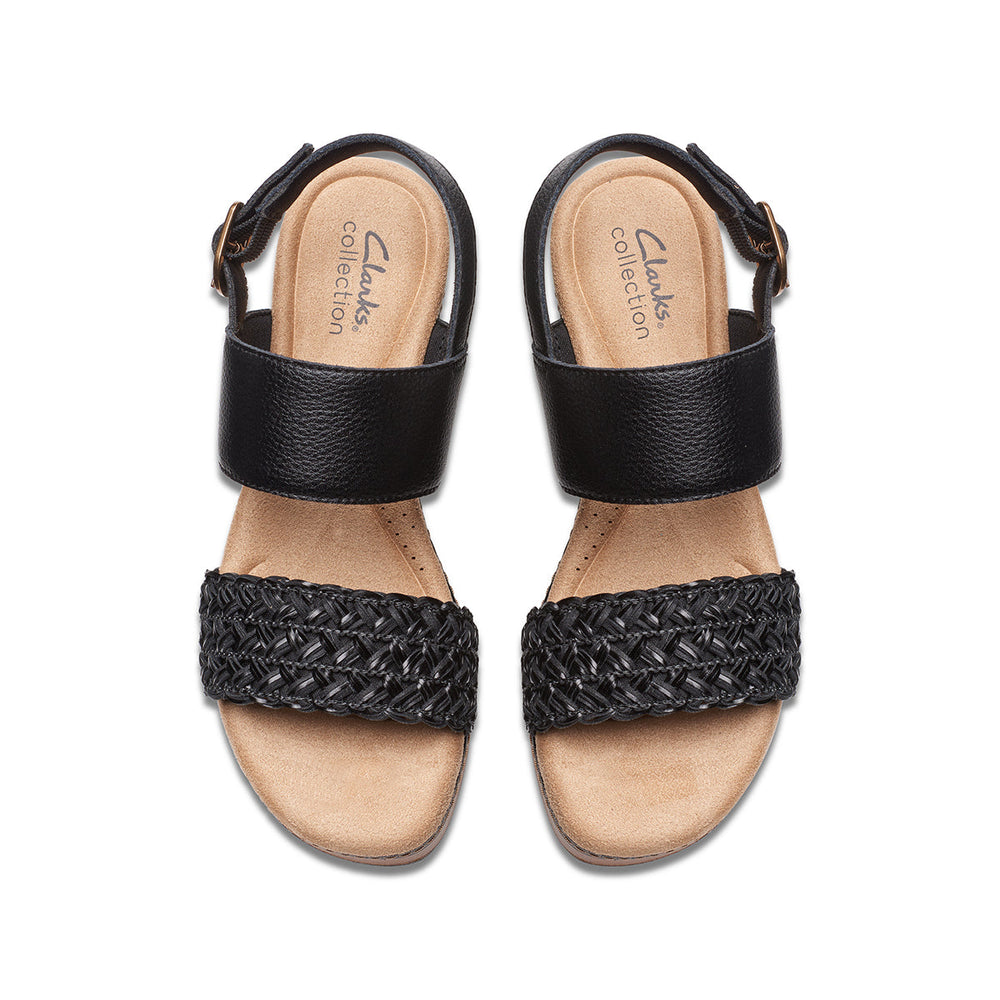 Clarks Seannah Step Women's Block Heel Sandal in Black