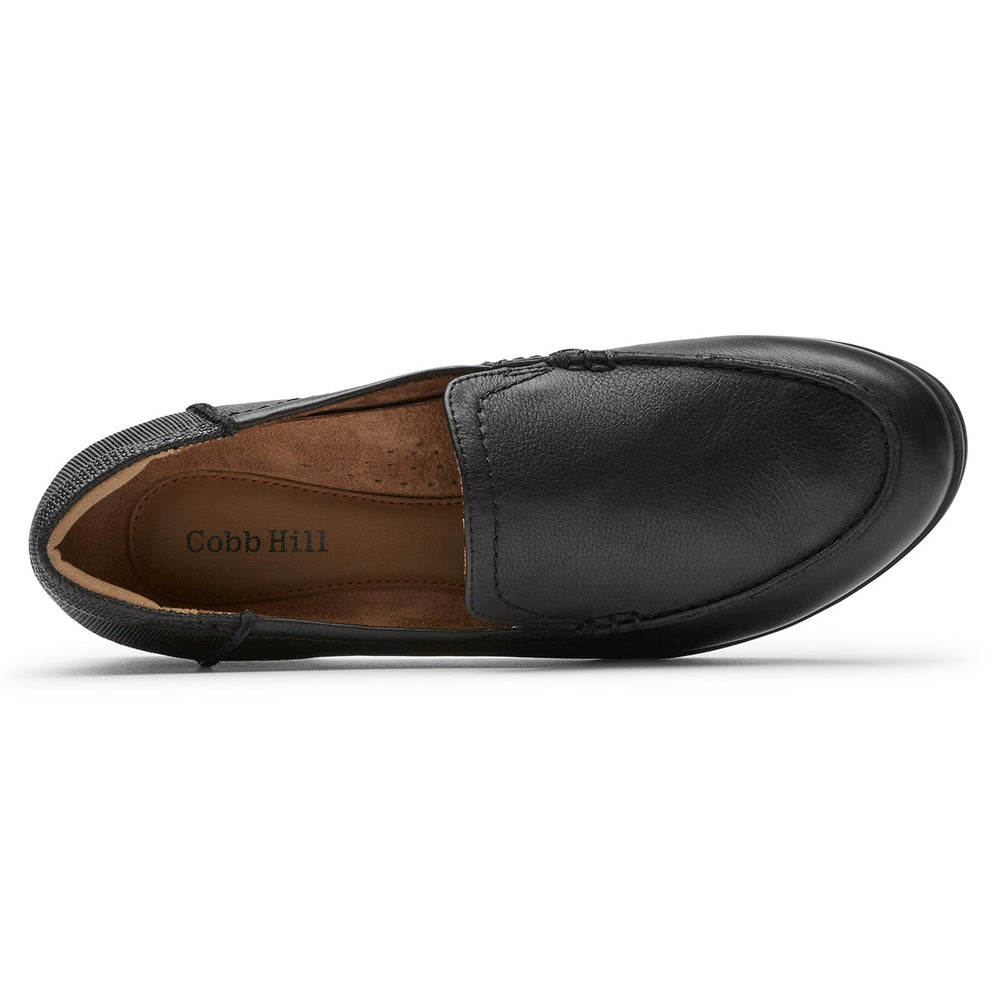 Cobb Hill Crosbie Moc – Women's Black Leather Loafer
