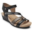 Cobb Hill Hollywood 4-Strap Wedge Sandal – Women's Black Leather