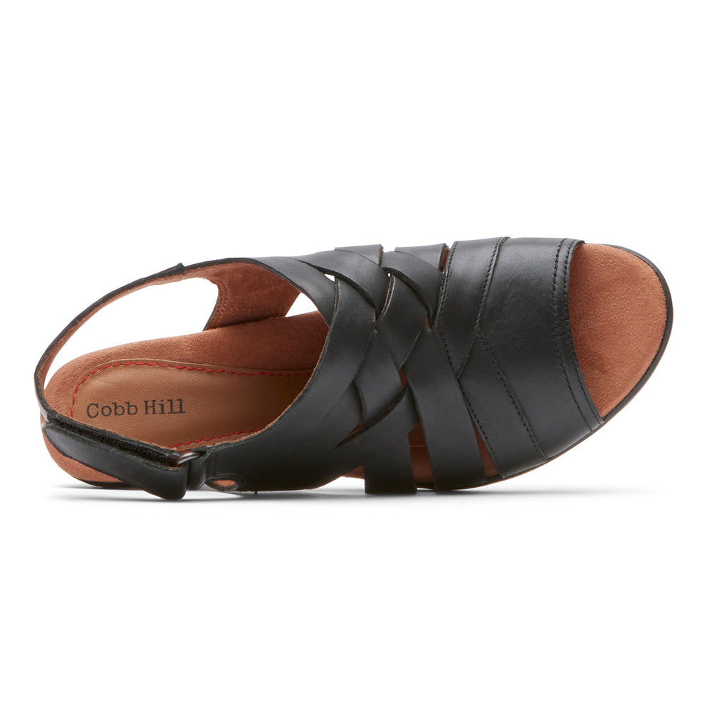 Cobb Hill Laurel Woven Sandal – Women's Black Leather