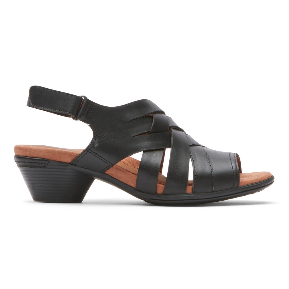 Cobb Hill Laurel Woven Sandal – Women's Black Leather