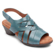 Cobb Hill Laurel Woven Sandal – Women's Blue Leather (Wide)