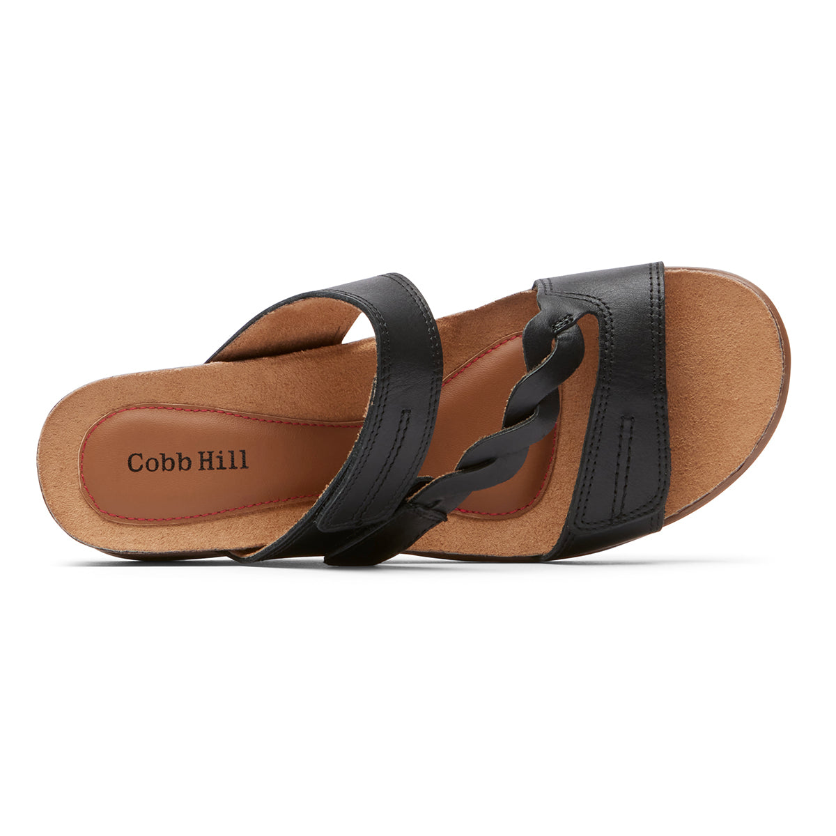 Cobb Hill May Slide Sandal – Women's Black Leather (Wide)