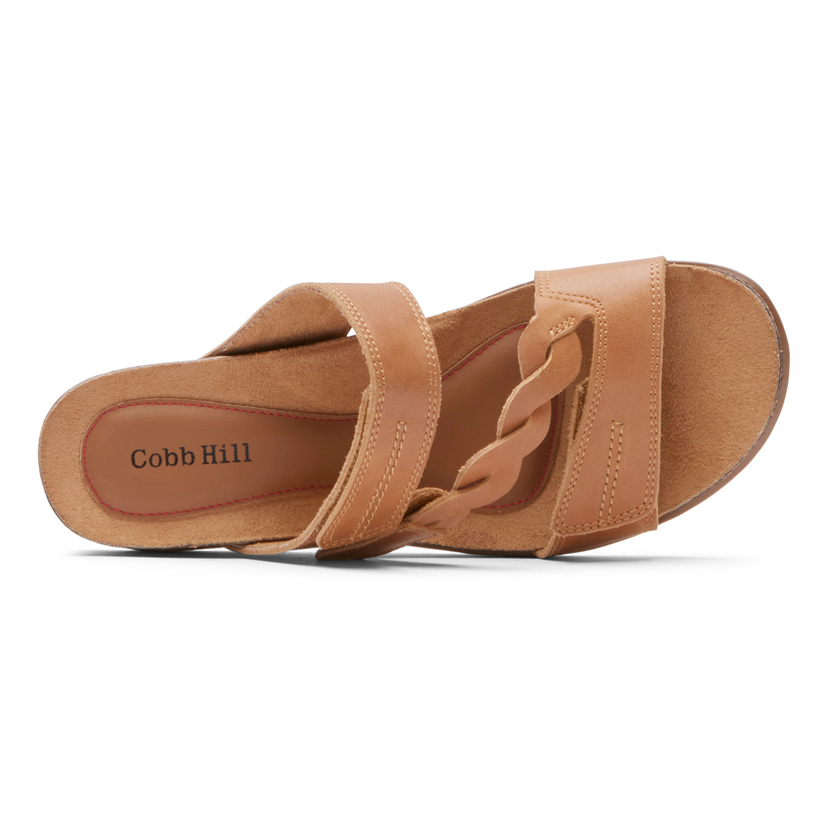 Cobb Hill May Slide Sandal – Women's Tan Leather (Wide)