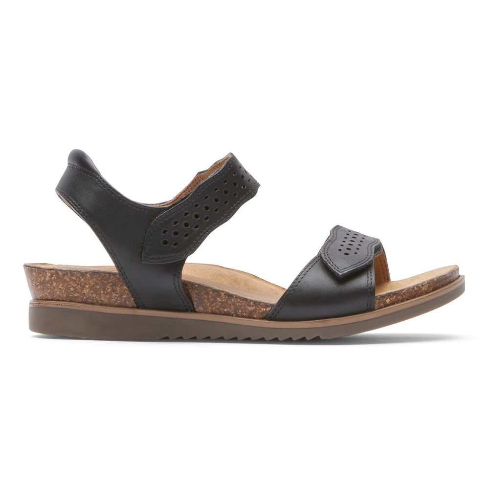 Cobb Hill May Wave Sandal – Women's Black Leather