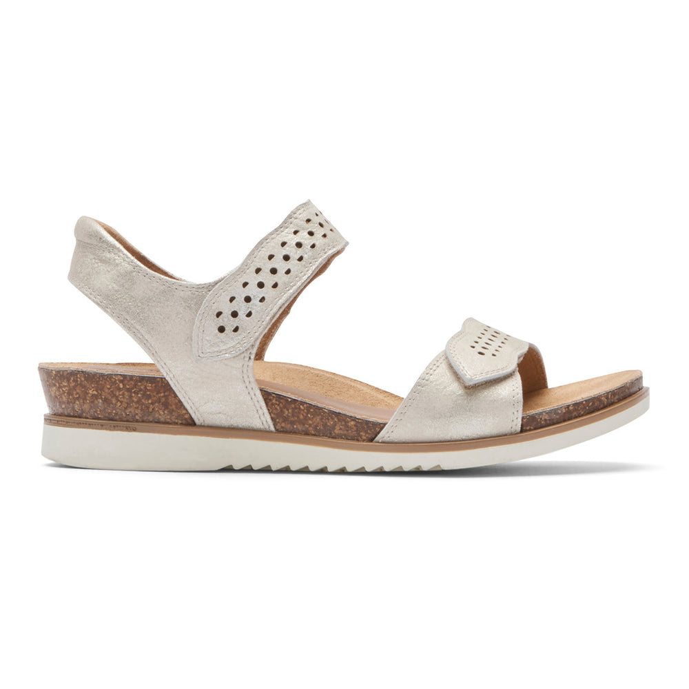 Cobb Hill May Wave Sandal – Women's Metallic Leather (Wide)