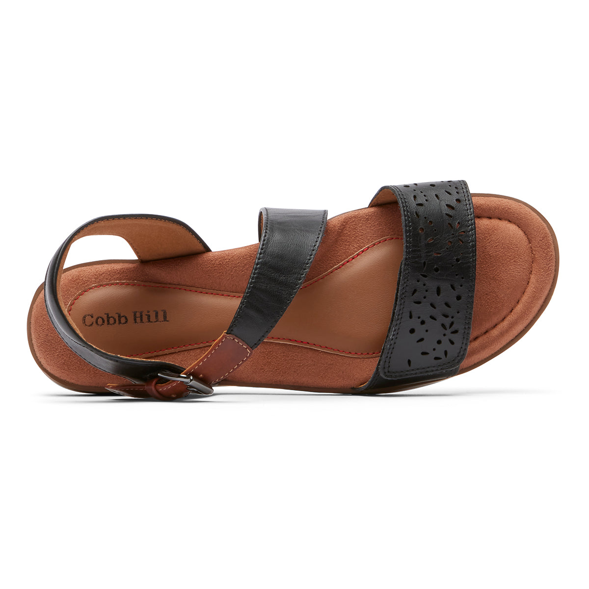 Cobb Hill Zion 2 Buckle Sandal – Women's Black Leather (Wide)
