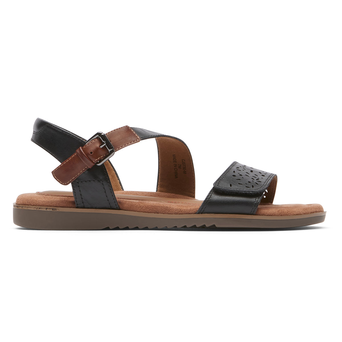 Cobb Hill Zion 2 Buckle Sandal – Women's Black Leather (Wide)
