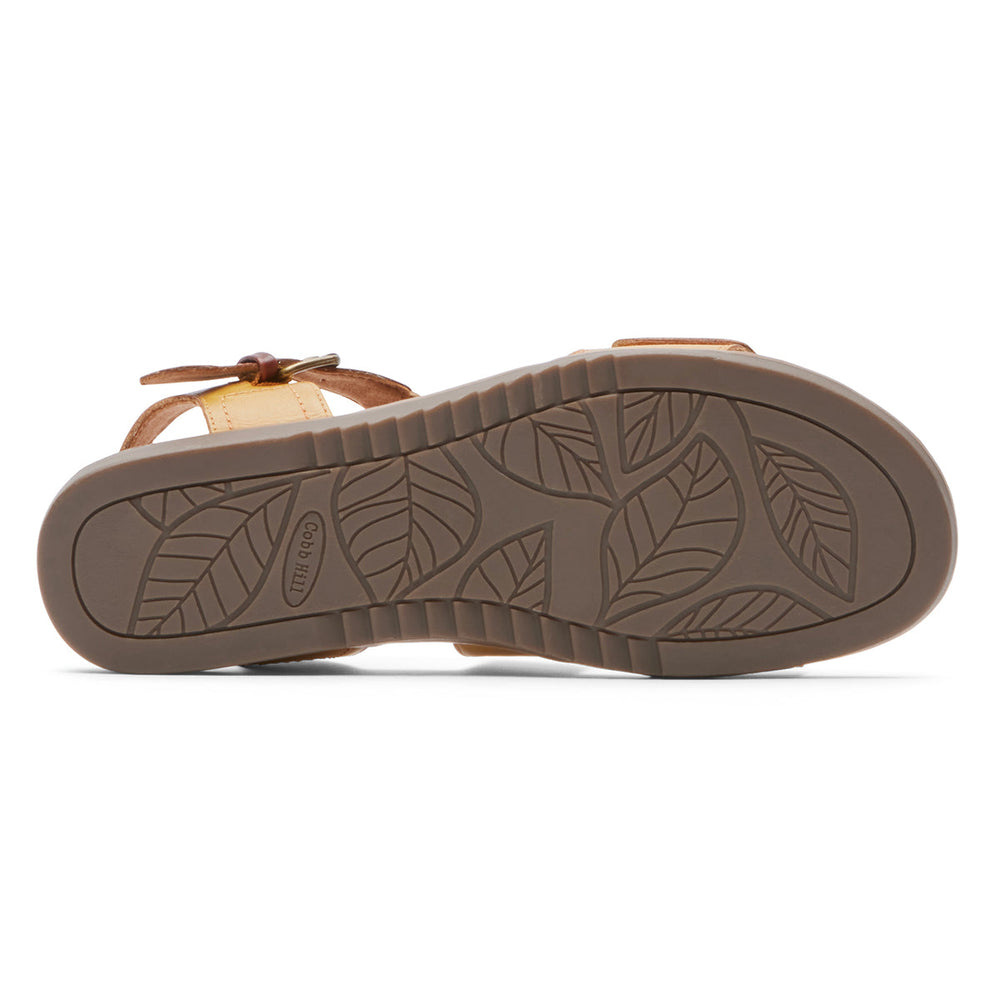 Cobb Hill Zion 2 Buckle Sandal – Women's Yellow Leather (Wide)