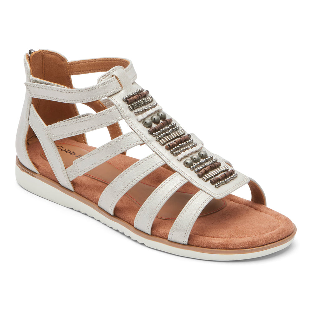 Cobb Hill Zion 2 Gladiator Sandal – Women's Silver Leather (Wide)