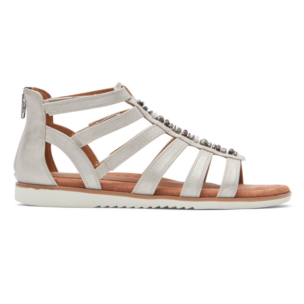 Cobb Hill Zion 2 Gladiator Sandal – Women's Silver Leather (Wide)