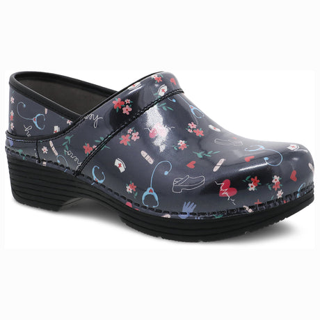 Dansko Women's LT Pro Patent Clogs, arch support, and shock-absorbing comfort for professionals, medical nurses shoes. Style #5200850202
