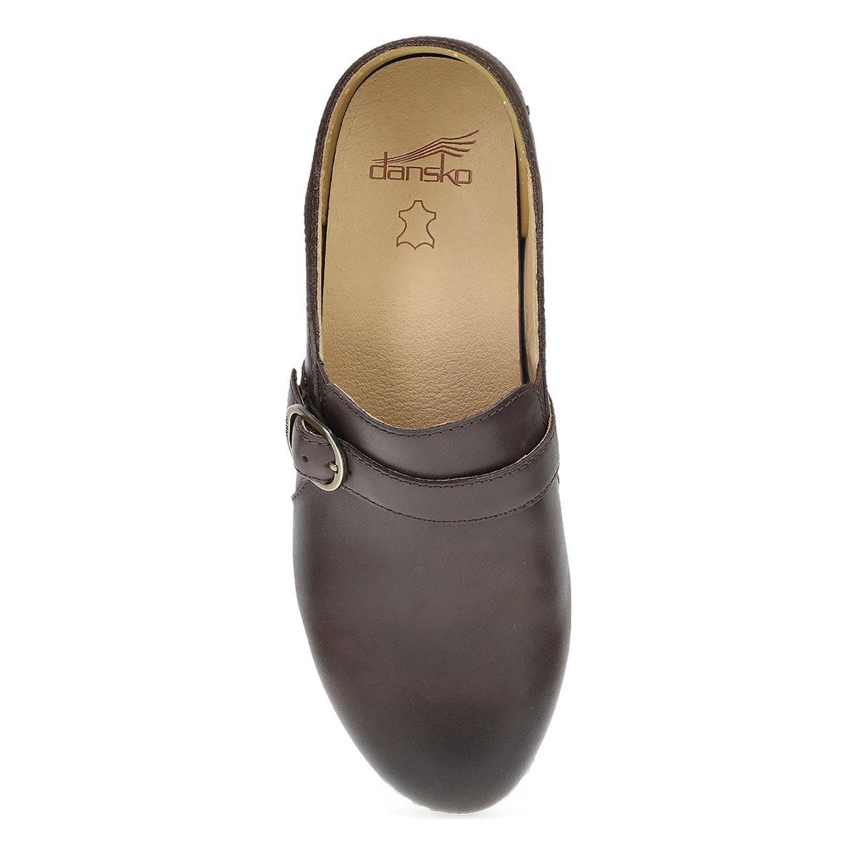 Dansko Margaret Burnished Calf Women's Clog-Loafer Hybrid in Chocolate