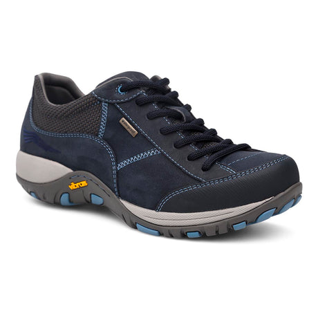 Navy blue Dansko Paisley women's waterproof sneaker with contrast stitching and a Vibram sole, 4350551075