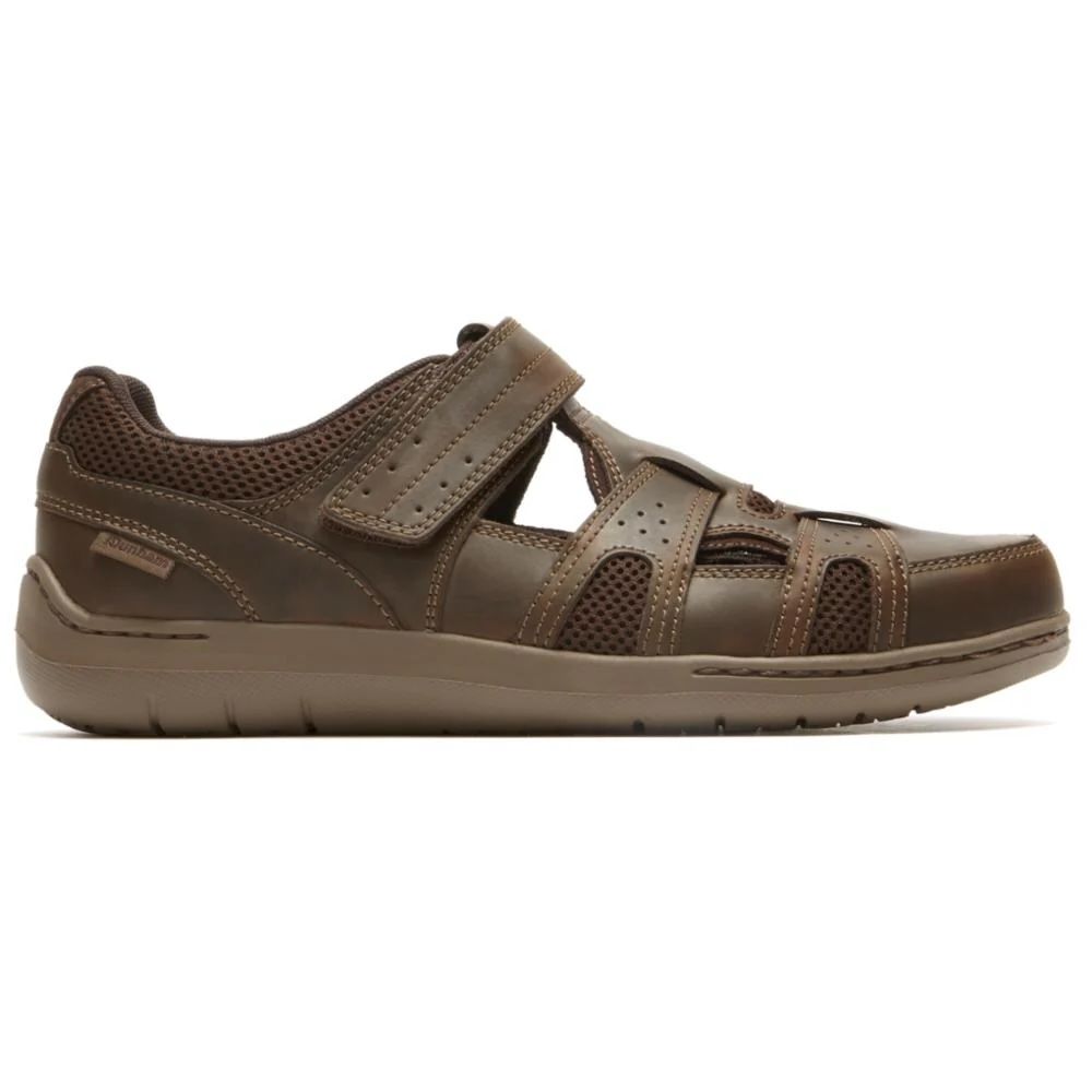 Dunham FitSmart Fisherman Men's Leather Sandal - Brown