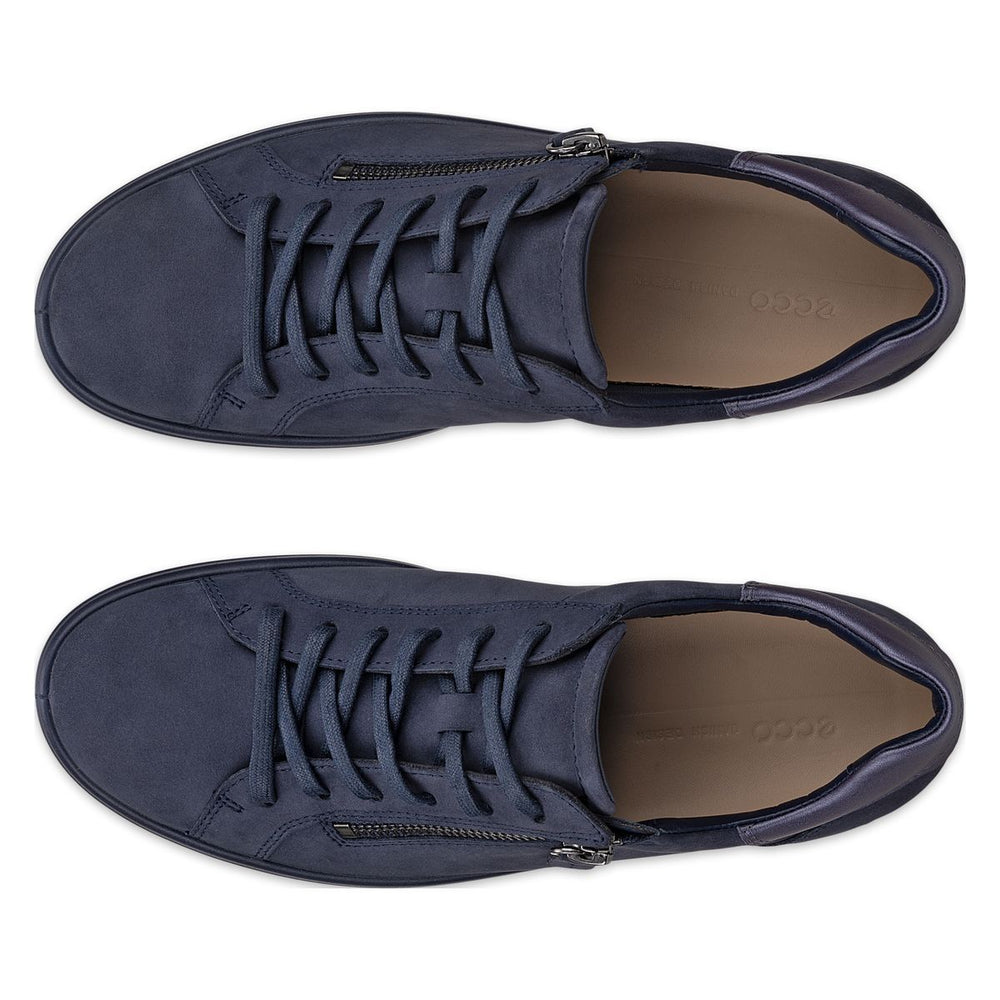 Ecco Soft 7 Women's Side-Zip Sneaker in Marine