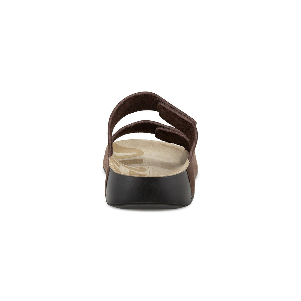 Ecco Cozmo Men's Leather Two Strap Sandal In Mocha