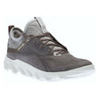 Women's outdoor sneaker in black nubuck with stretchy sock-style collar, textured leather overlays, and rugged deep-tread rubber sole for trail-ready grip. Style #82018306