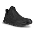 Men’s brown nubuck slip-on sneaker with stretch neoprene collar, leather side overlays, and a deep-tread motocross-style rubber outsole for grip and comfort. Style #82029421