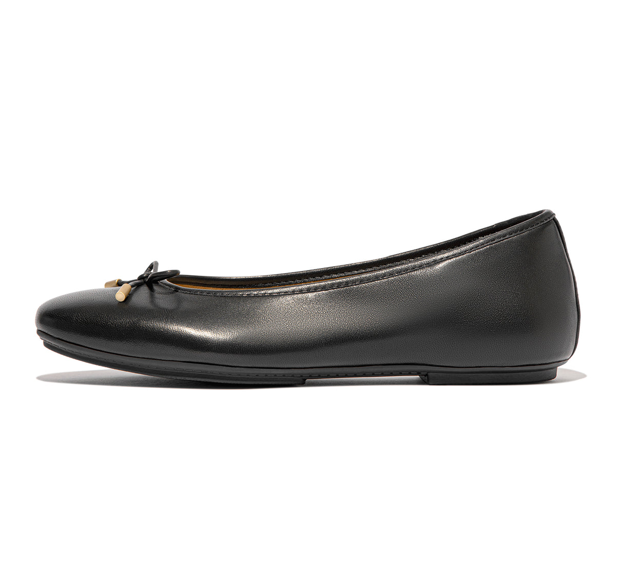 FitFlop Delicato Bow Women's Leather Flats – Black
