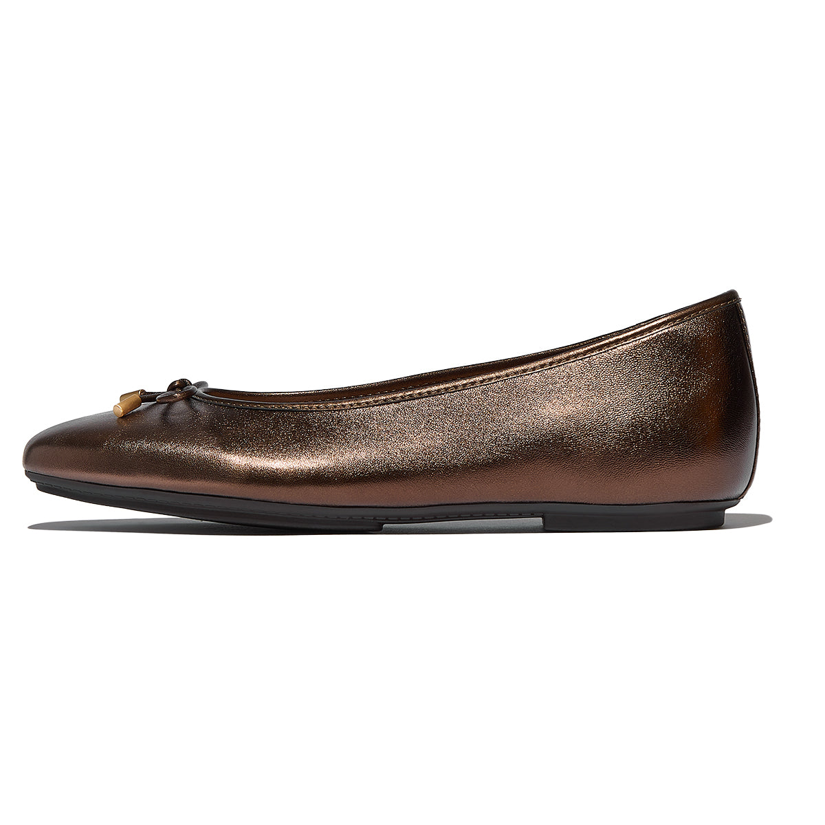 FitFlop Delicato Bow Women's Leather Flats – Summer Bronze