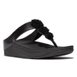 FitFlop Fino Women's Leather Toe Thong Sandals – Black
