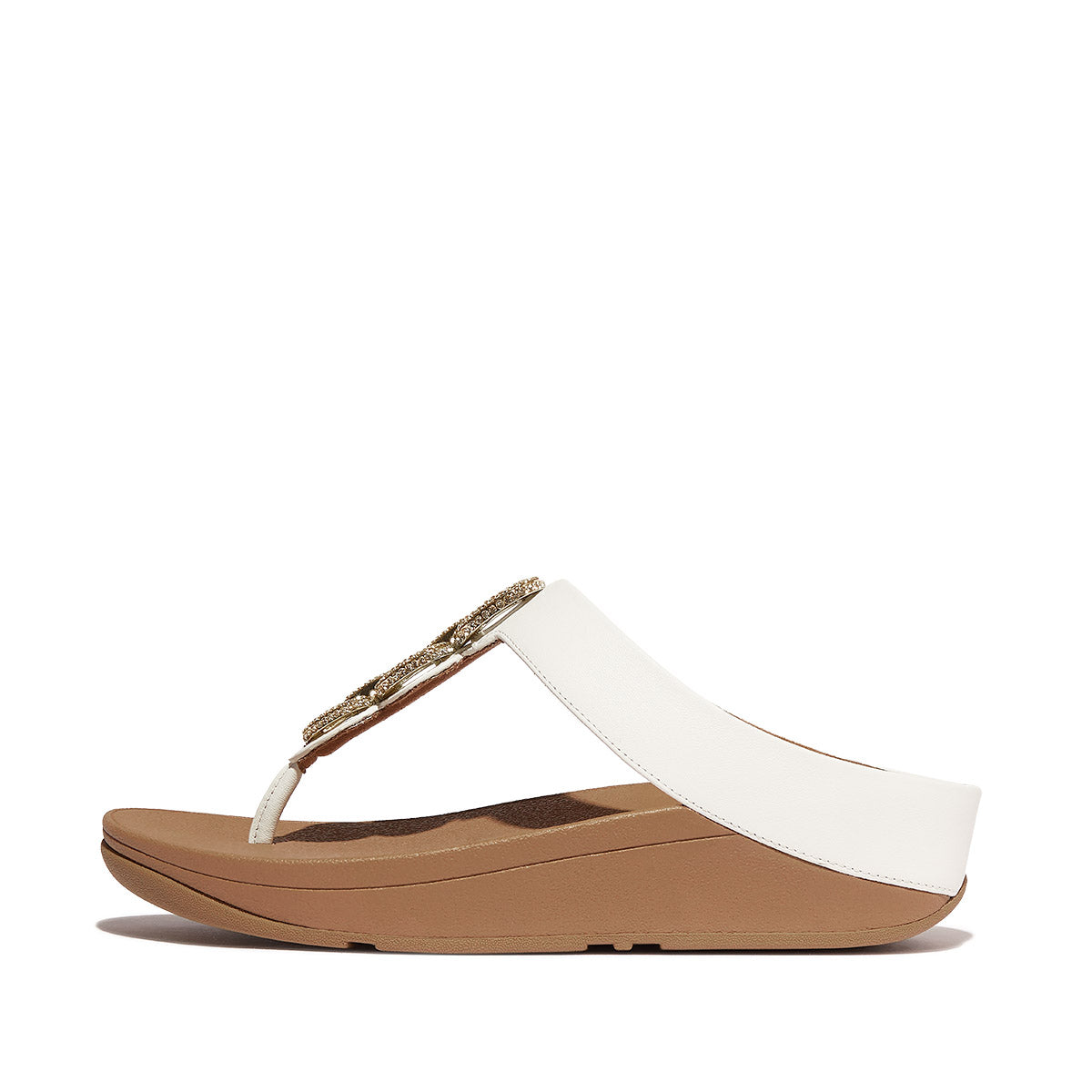 FitFlop Fino Women's Leather Toe Thong Sandals – Urban White