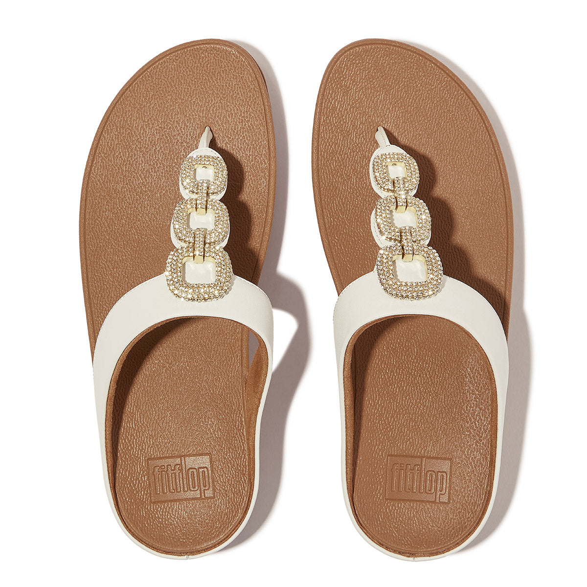 FitFlop Fino Women's Leather Toe Thong Sandals – Urban White