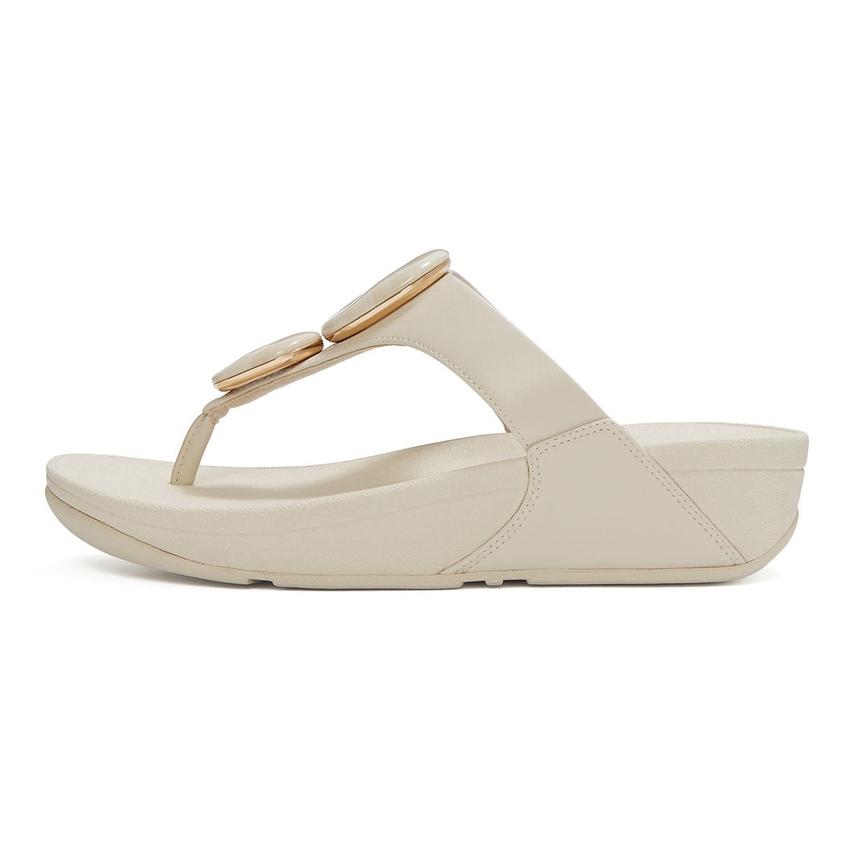 FitFlop Lulu Women's Marbled-Stone Toe-Post Sandals – Paris Beige
