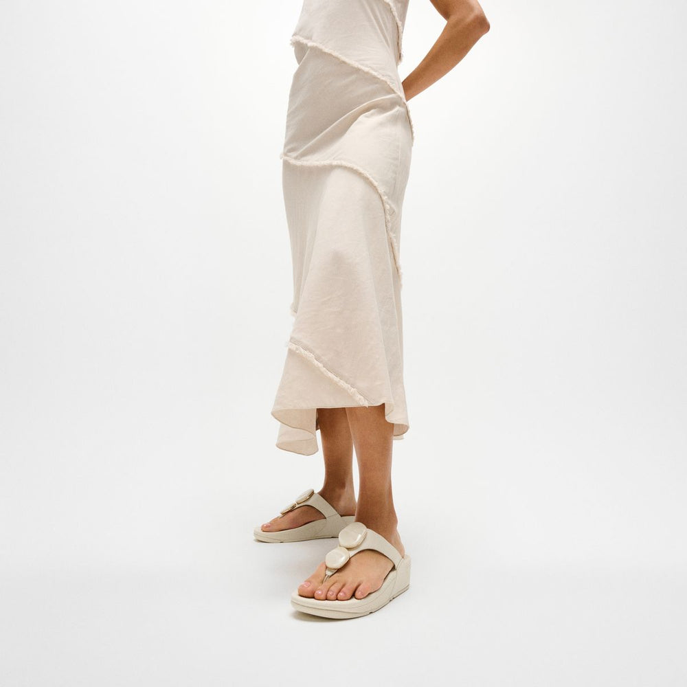 FitFlop Lulu Women's Marbled-Stone Toe-Post Sandals – Paris Beige