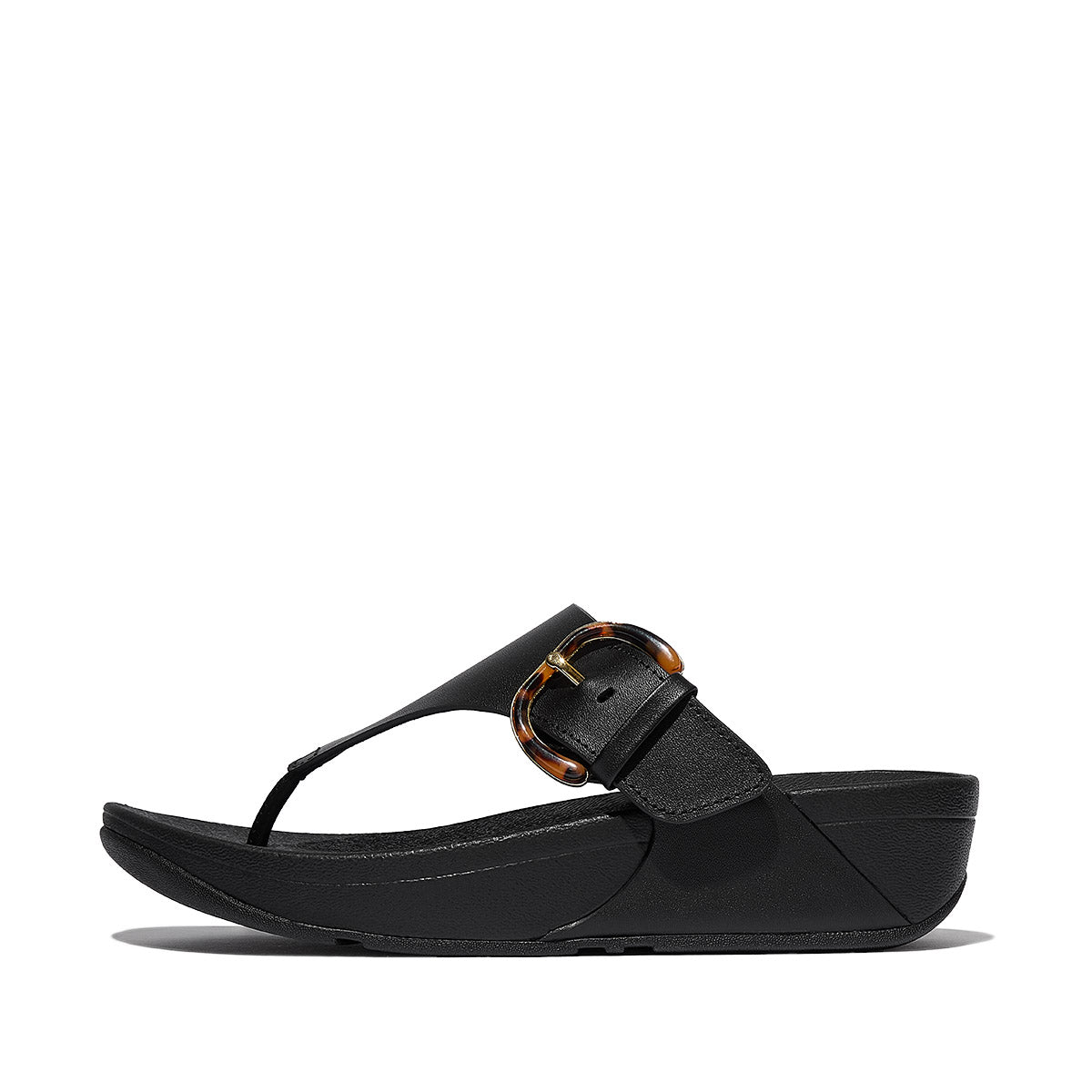 FitFlop Lulu Women's Adjustable Buckle Toe-Post Sandals – Black