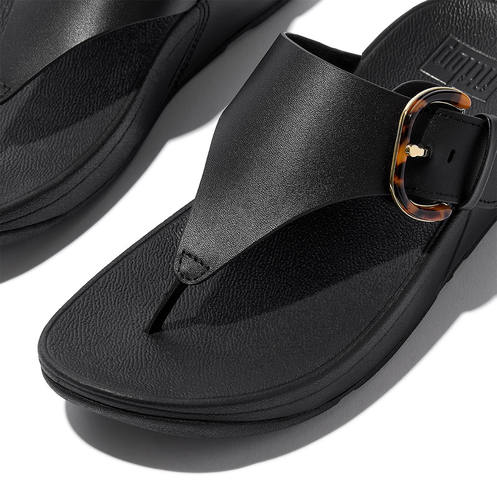 FitFlop Lulu Women's Adjustable Buckle Toe-Post Sandals – Black