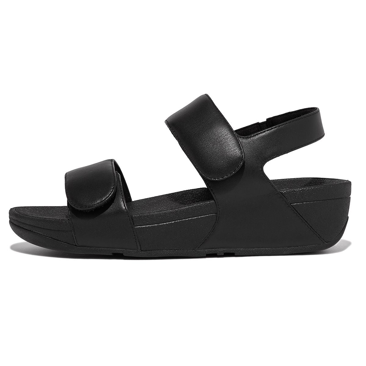 FitFlop Lulu Adjustable Leather Sandals – Black