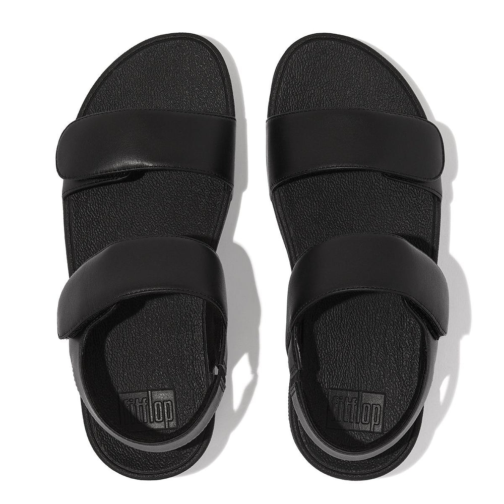FitFlop Lulu Adjustable Leather Sandals – Black