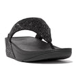 FitFlop Lulu Women's Glitter Toe-Post Sandals – Black